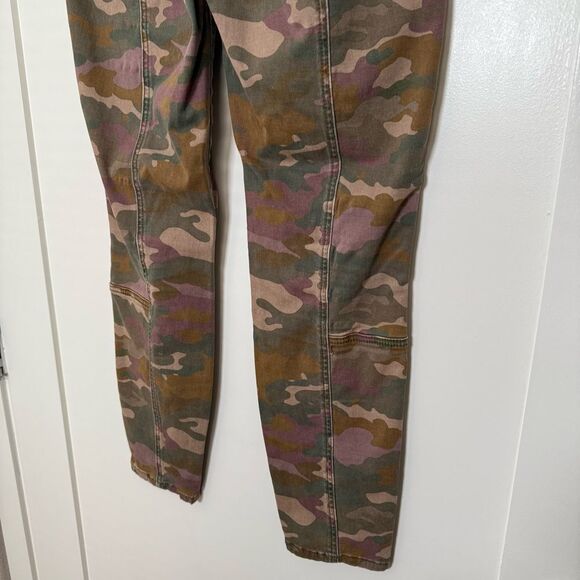 Anthropologie Jefferson Slim Pants Womens Size 29 Utility Green Camo Button Fly - Picture 6 of 13